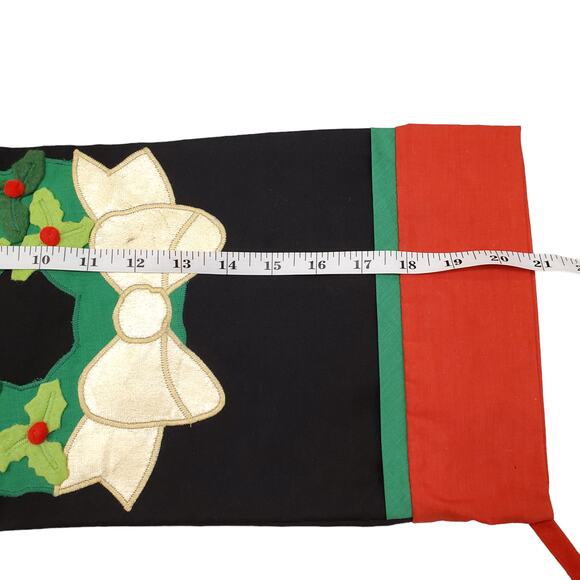 Vintage Christmas Stocking White Doves Gold Bow Wreath Stocking Holly Wreath - Picture 7 of 9